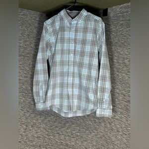 George blue and white button down size small